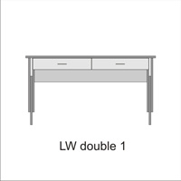 Biurko LW Double 1 z regulowaną wysokością i dwiema szufladami poziomie Highslide JS