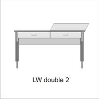 Biurko LW Double 2 z regulowaną wysokością i regulowanym blatem oraz dwiema szufladami Highslide JS